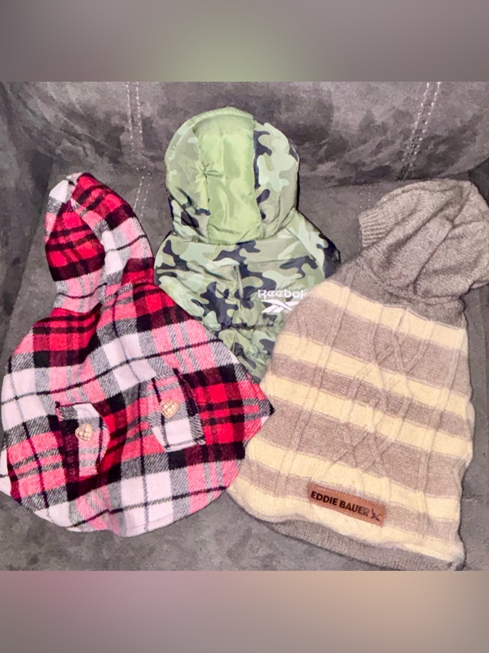 Lot of 3 Small Dog Clothes - Eddie Bauer, Reebok NWT